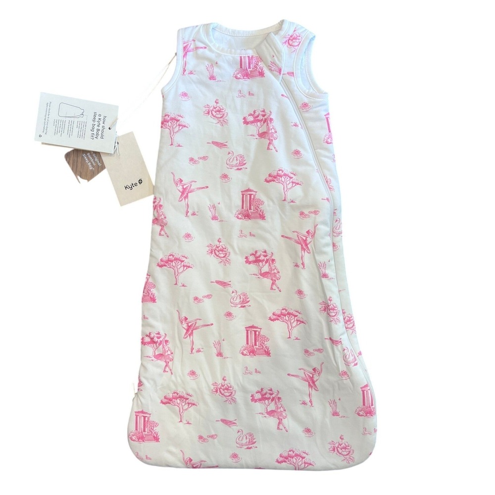 Kyte Baby Sleep Bag Toile Ballet Pink White NEW 1.0 TOG Bamboo Rayon 0-6 MO
